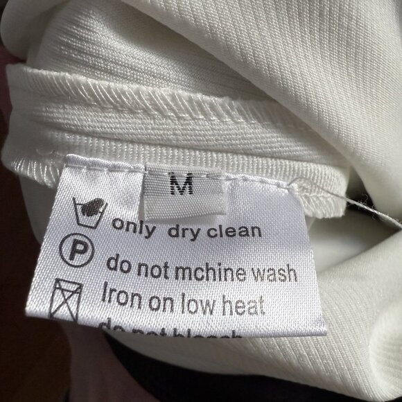 ASM Mid Knee Length Organza A-Line Skirt Size M Balletcore Evening Black White - Picture 5 of 5